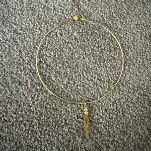 Elegant Gold Choker Necklace with Tassel